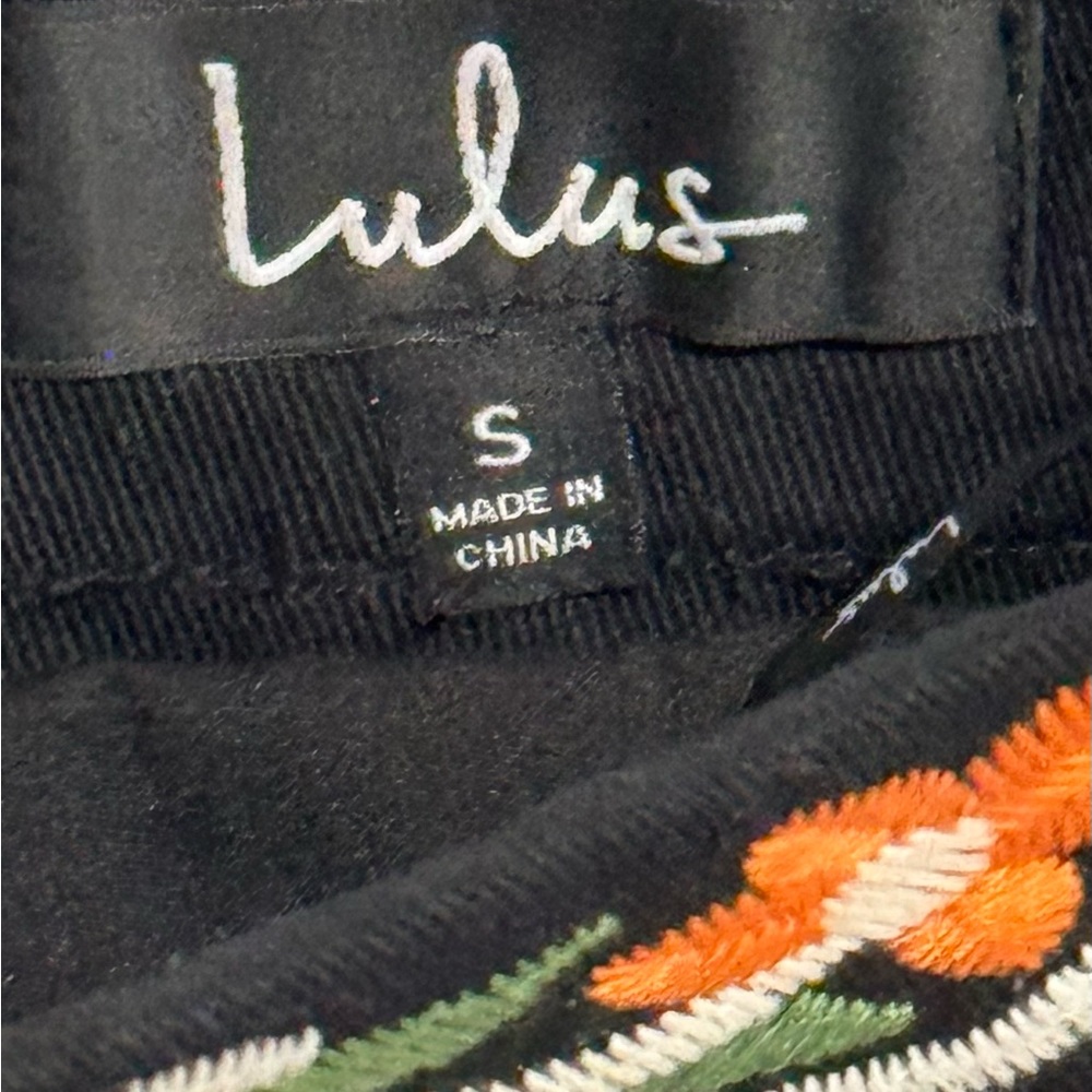 Lulus Don't Stop the Party Black Embroidered Mini Skirt Size Small - Picture 9 of 11